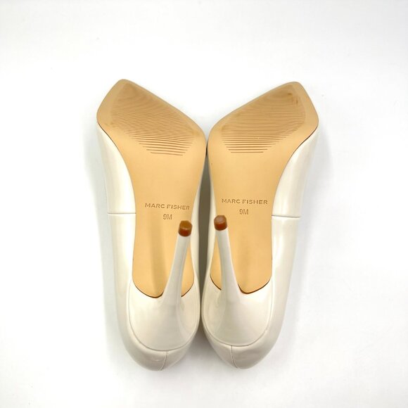 Marc Fisher Size‎ 9 Codie Ivory Off-White Patent Stiletto Heels Pumps Shoes - Picture 9 of 15